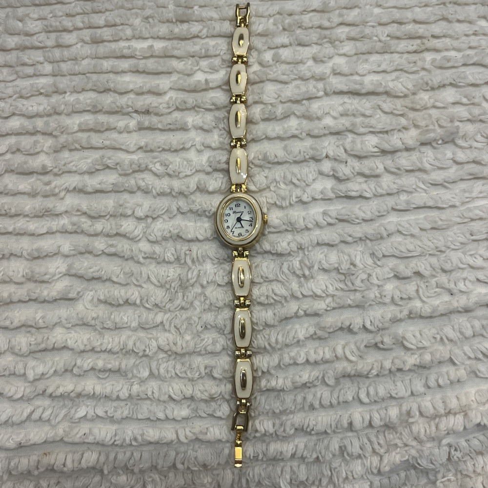 Vintage Ronica Quartz Women's Wristwatch Gold Tone Pearl Accents Needs Battery